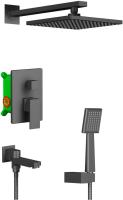 Душевая система со смесителем Timo Selene SX-3069/03SM монтаж встраиваемая в стену без термостата черный