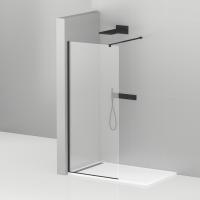 Душевая перегородка Cezares Liberta LIBERTA-L-1-130-C-NERO 130 см, стекла прозрачные, профиль черный