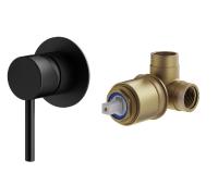 Смеситель для душа на 1 выход Plumberia Selection IXO KITXO1135NO встраиваемый в стену 
без термостата черный матовый