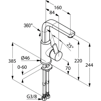 Смеситель для раковины Kludi Zenta 420260575 хром