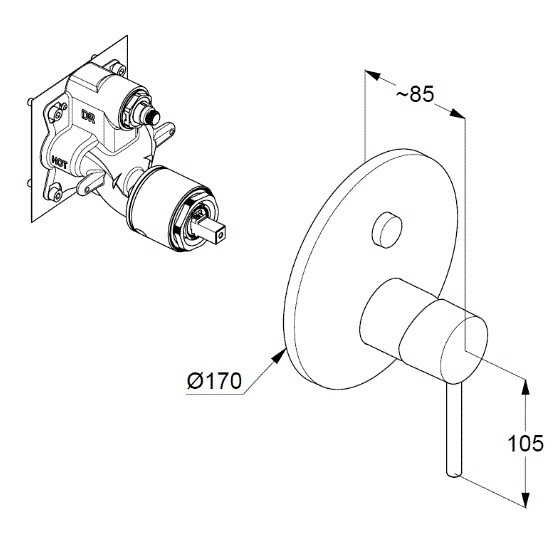Душевая система со смесителем Kludi Bozz 38658N076 монтаж встраиваемая в стену без термостата брашированное золото