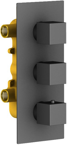 Душевая система со смесителем Timo Tetra-Thermo SX-0179/03SM монтаж встраиваемая в стену с термостатом черный