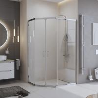Душевой угол BelBagno Uno UNO-195-PH-2-100/80-C-Cr пятиугольный 100x80 стекла прозрачные, профиль хром