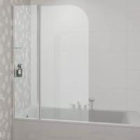 Шторка для ванны распашная  Grossman  GR-101 100 см, стекла прозрачные, профиль хром