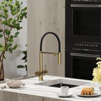 Смеситель для кухни Sancos Imola SC4010BGbh с подключением к фильтру брашированное золото