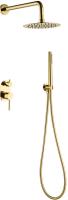 Душевая система со смесителем Boheme Uno 464-G монтаж встраиваемая в стену без термостата Gold