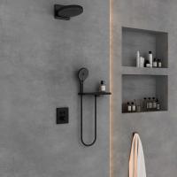 Душевая система со смесителем Vincea  VSFW-3I21T1RMB монтаж встраиваемая в стену с термостатом матовый черный