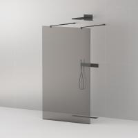 Душевая перегородка Cezares Liberta LIBERTA-L-2-120-GR-NERO 120 см, стекла тонированные, профиль черный