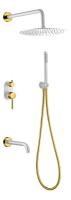 Душевая система со смесителем Boheme Uno 464-2-WG монтаж встраиваемая в стену без термостата White/Gold
