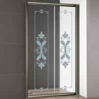 Душевая дверь Cezares Giubileo GIUBILEO-BF-1-120-CP-Br 120 см стекла прозрачные с узором, профиль бронза