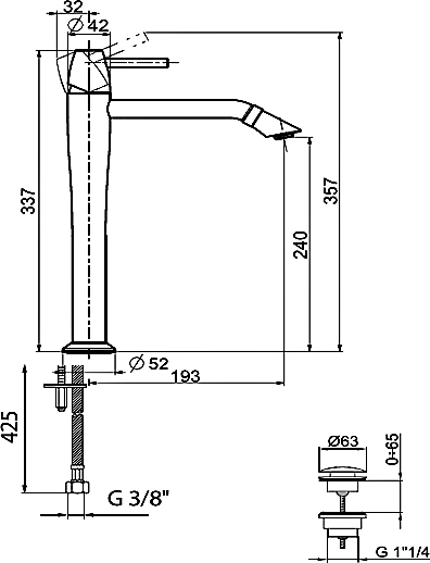 Смеситель для раковины Webert Opera moderna OE830402015 хром
