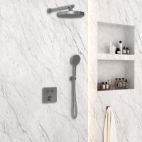 Душевая система со смесителем Vincea Inspire VSFW-4I212GM монтаж встраиваемая в стену без термостата вороненая сталь