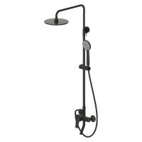 Душевая система со смесителем Bravat Rhein F6429564BW-A-ENG монтаж настенная без термостата черный матовый