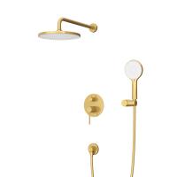 Душевая система со смесителем Cezares Relax RELAX-DSET-BORO монтаж встраиваемая  в стену без термостата брашированное золото