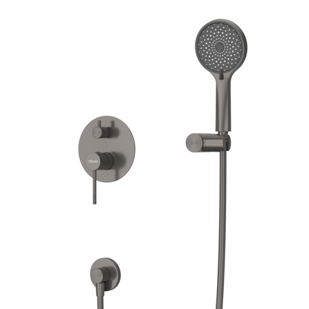Душевая система со смесителем Cezares Relax RELAX-DSET-GM монтаж встраиваемая  в стену без термостата оружейная сталь