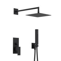 Душевая система со смесителем Cezares Porta PORTA-DSIPQ-25-NOP монтаж встраиваемая  в стену без термостата черный матовый