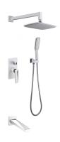 Душевая система со смесителем Boheme Venturo 374-W-2 монтаж встраиваемая в стену без термостата белый/хром