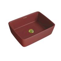 Раковина  прямоугольная Grossman Color GR-3016VIM фаянс цвет бордовый матовый