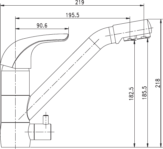 Смеситель для кухни Aquanet Kitchen AF777-44С без подключения к фильтру хром
