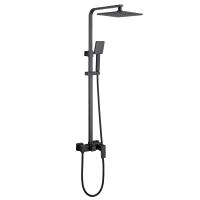 Душевая система со смесителем Abber Daheim AF8220B монтаж настенная без термостата черный матовый