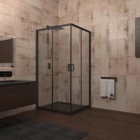 Душевой угол Veconi Rovigo RV13-120-01-C5 квадратный 120x120 стекла прозрачные, профиль черный