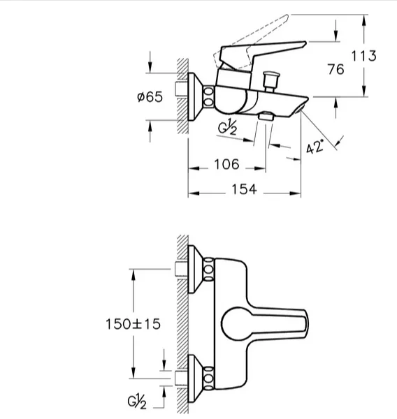 Комплект смесителей 3 в 1  VitrA Solid S A42242EXP хром