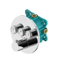 Смеситель для душа на 3 выхода Plumberia Selection PSBOX KITPSB1903CR встраиваемый в стену 
с термостатом хром