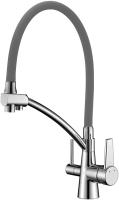 Смеситель для кухни Lemark Comfort LM3071C-Gray с подключением к фильтру хром/серый