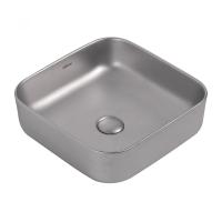 Раковина накладная квадратная  Abber Rechteck AC2211MS фаянс цвет серебро матовое
