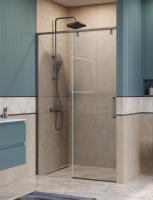 Душевая дверь BelBagno Soft Close-1 SOFT_CLOSE-1-BF-1-110-C-GM 110 см стекла прозрачные, профиль оружейная сталь