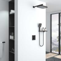Душевая система со смесителем Vincea  VSFW-321MT1RMB монтаж встраиваемая в стену с термостатом матовый черный