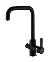 Смеситель для кухни Paulmark Logas Lo213021-308 с подключением к фильтру чёрный матовый
