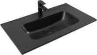 Раковина мебельная прямоугольная Aquanet Flat 00329255 керамика цвет черный матовый
