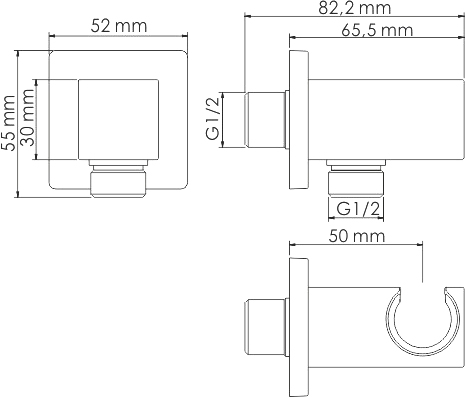 Шланговое соединение Wasserkraft Glan A185 черный глянцевый 