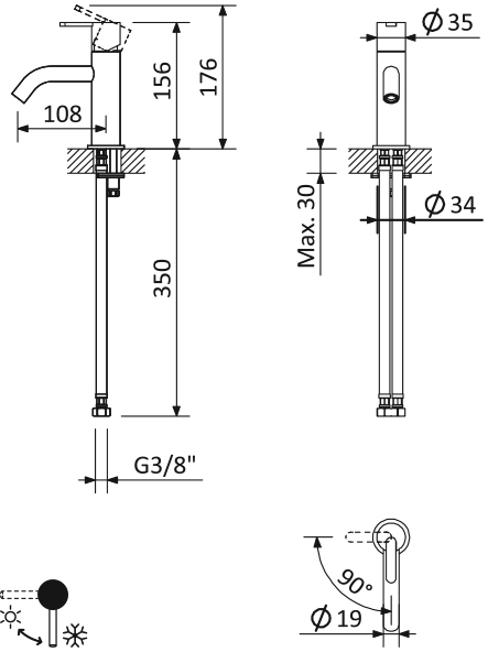 Смеситель для раковины Cezares Leaf LEAF-LSM2-L-01-W0 хром