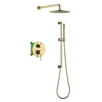 Душевая система со смесителем Timo Saona SX-2309/17SM монтаж встраиваемая в стену без термостата матовое золото