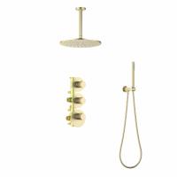 Душевая система со смесителем Timo Saona SX-2399/17SM монтаж встраиваемая в стену без термостата матовое золото