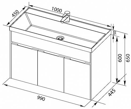 Раковина мебельная прямоугольная Aquanet Орлеан 00179392 литьевой мрамор цвет белый
