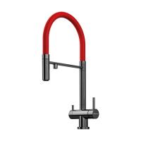 Смеситель для кухни Omoikiri Kanto 4994013 с подключением к фильтру вороненая сталь