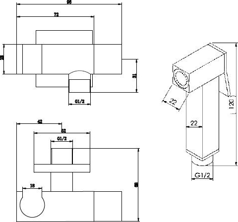Гигиенический душ Cezares  CZR-L-DIF-03/24  