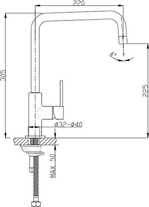 Смеситель для кухни Timo Saona 2306Fchampagne без подключения к фильтру шампань