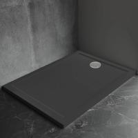 Душевой поддон низкий Veconi Pietra B PT-B-12090-RU прямоугольный литьевой мрамор 120x90 черный матовый