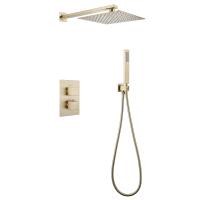 Душевая система со смесителем Abber Daheim AF8251G монтаж встраиваемая  в стену без термостата матовое золото
