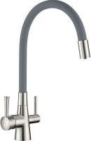 Смеситель для кухни Lemark Comfort LM3075BN с подключением к фильтру никель/серый