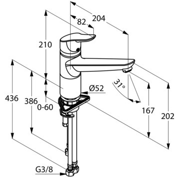 Смеситель для кухни Kludi Objekta 325750575 без подключения к фильтру хром