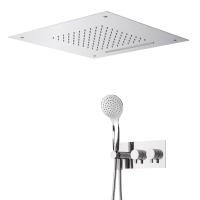 Душевая система со смесителем Cezares Leaf LEAF-DSIS-T-50-01 монтаж встраиваемая  в стену с термостатом хром