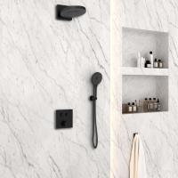 Душевая система со смесителем Vincea Inspire VSFW-4I211MB монтаж встраиваемая в стену без термостата матовый черный