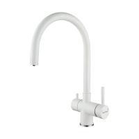 Смеситель для кухни Paulmark Heller He213218-431 с подключением к фильтру белый матовый