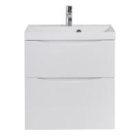 Тумба под раковину подвесная BelBagno Marino-H60 MARINO-H60-600-2C-SO-BL-P 60 см  2 ящика цвет Bianco Lucido 