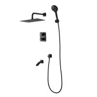 Душевая система со смесителем Lemark Bronx LM3742BL монтаж встраиваемая в стену без термостата черный
